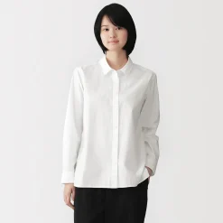 New Muji Chemise en coton délavé à mailles larges pour femme