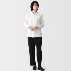 New Muji Chemise en coton délavé à mailles larges pour femme