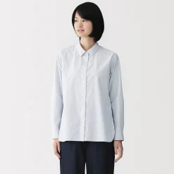 New Muji Chemise en coton délavé à mailles larges pour femme