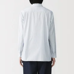 New Muji Chemise en coton délavé à mailles larges pour femme