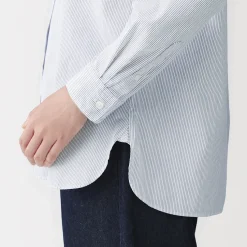 New Muji Chemise en coton délavé à mailles larges pour femme