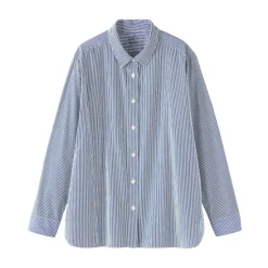New Muji Chemise en coton délavé à mailles larges pour femme