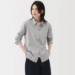 Online Muji Chemise en coton délavé à mailles larges pour femme