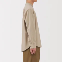 Clearance Muji Chemise en coton Oxford lavé col officier pour homme