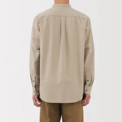 Clearance Muji Chemise en coton Oxford lavé col officier pour homme