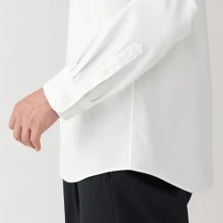 Clearance Muji Chemise en coton Oxford lavé col officier pour homme