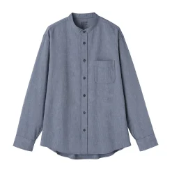 Clearance Muji Chemise en coton Oxford lavé col officier pour homme