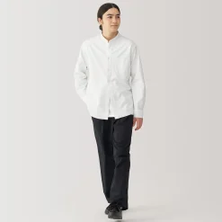 New Muji Chemise en coton Oxford lavé col officier homme