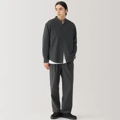 New Muji Chemise en coton Oxford lavé col officier homme