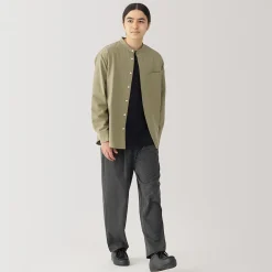 New Muji Chemise en coton Oxford lavé col officier homme