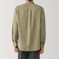 New Muji Chemise en coton Oxford lavé col officier homme