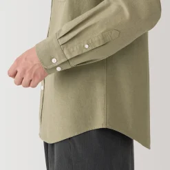 New Muji Chemise en coton Oxford lavé col officier homme