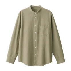 New Muji Chemise en coton Oxford lavé col officier homme