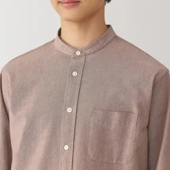 New Muji Chemise en coton Oxford lavé col officier homme