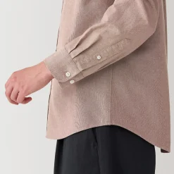 New Muji Chemise en coton Oxford lavé col officier homme