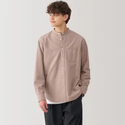 New Muji Chemise en coton Oxford lavé col officier homme