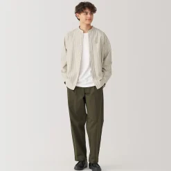 New Muji Chemise en coton Oxford lavé col officier homme