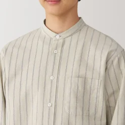 New Muji Chemise en coton Oxford lavé col officier homme
