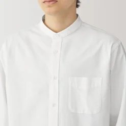New Muji Chemise en coton Oxford lavé col officier homme