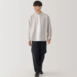New Muji Chemise en coton Oxford lavé col officier homme