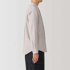 New Muji Chemise en coton Oxford lavé col officier homme