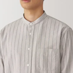 New Muji Chemise en coton Oxford lavé col officier homme