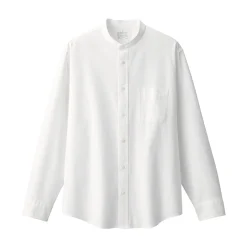 New Muji Chemise en coton Oxford lavé col officier homme