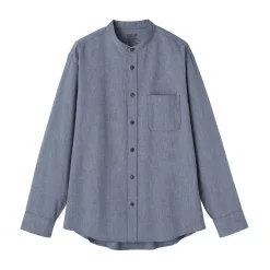 Clearance Muji Chemise en coton Oxford lavé col officier pour homme