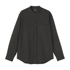 Clearance Muji Chemise en coton Oxford lavé col officier pour homme