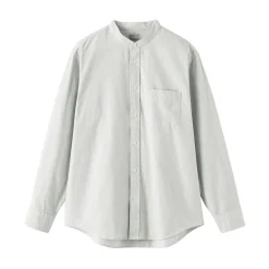 Clearance Muji Chemise en coton Oxford lavé col officier pour homme