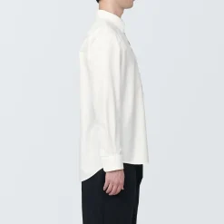 Outlet Muji Chemise en coton Oxford lavé col boutonné homme