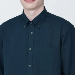 Outlet Muji Chemise en coton Oxford lavé col boutonné homme