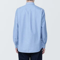 Outlet Muji Chemise en coton Oxford lavé col boutonné homme