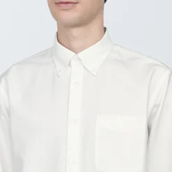 Outlet Muji Chemise en coton Oxford lavé col boutonné homme