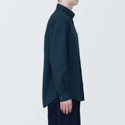 Outlet Muji Chemise en coton Oxford lavé col boutonné homme