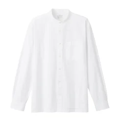 New Muji Chemise en coton Oxford lavé col officier homme Blanc