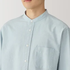 Outlet Muji Chemise en coton Oxford lavé col officier pour homme…