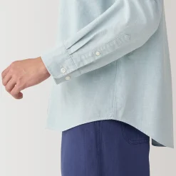 Outlet Muji Chemise en coton Oxford lavé col officier pour homme…
