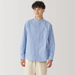 Outlet Muji Chemise en coton Oxford lavé col officier pour homme…