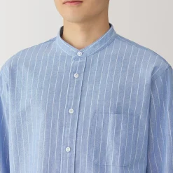 Outlet Muji Chemise en coton Oxford lavé col officier pour homme…