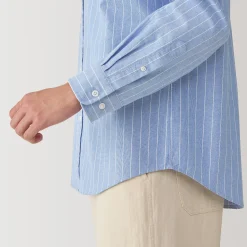 Outlet Muji Chemise en coton Oxford lavé col officier pour homme…