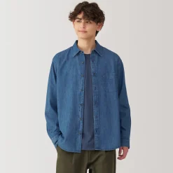 New Muji Chemise en denim pour homme