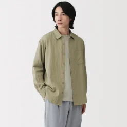 Best Muji Chemise en double gaze en mélange de kapok pour homme