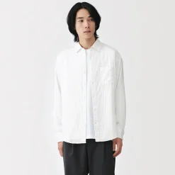 Best Muji Chemise en double gaze en mélange de kapok pour homme