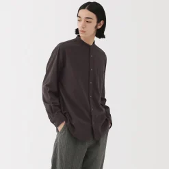 Outlet Muji Chemise en flanelle col officier pour homme