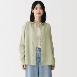 Best Muji Chemise en lin lavé pour femme
