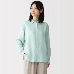 Best Muji Chemise en lin lavé pour femme