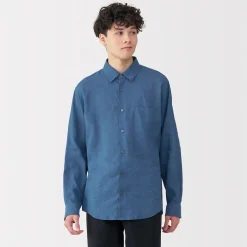 Outlet Muji Chemise en lin lavé pour homme