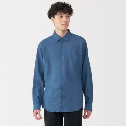 Outlet Muji Chemise en lin lavé pour homme
