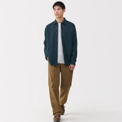 Outlet Muji Chemise en lin lavé pour homme